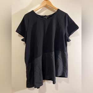 ELOQUII Black Asymmetrical Peplum T-shirt✨Plus Size 22/24W✨
